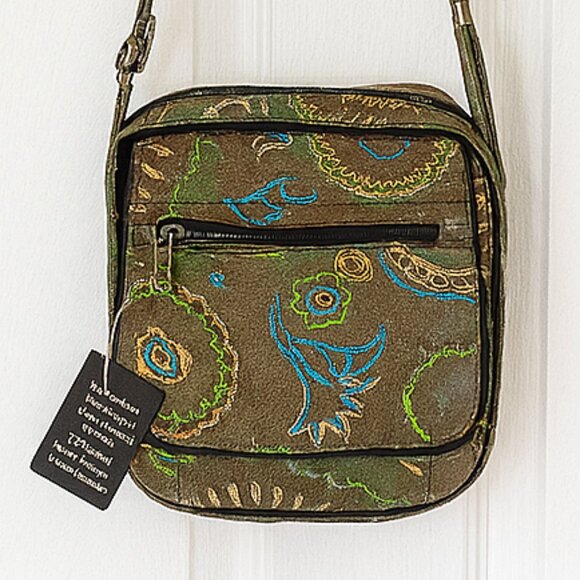 Boho Embroidered Crossbody/Belt Bag – 100% Cotton – Made in Nepal - Picture 1 of 14